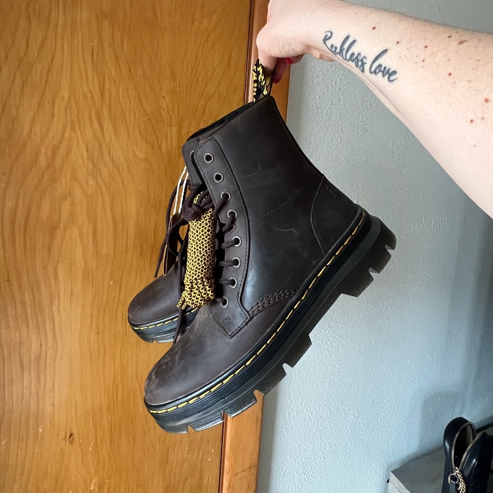 Dr. Martens Brown Leather Combat Boots